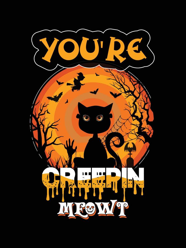 Halloween horror vintage t-shirt design, scary print template vector graphics, high-quality typography illustration shirt design