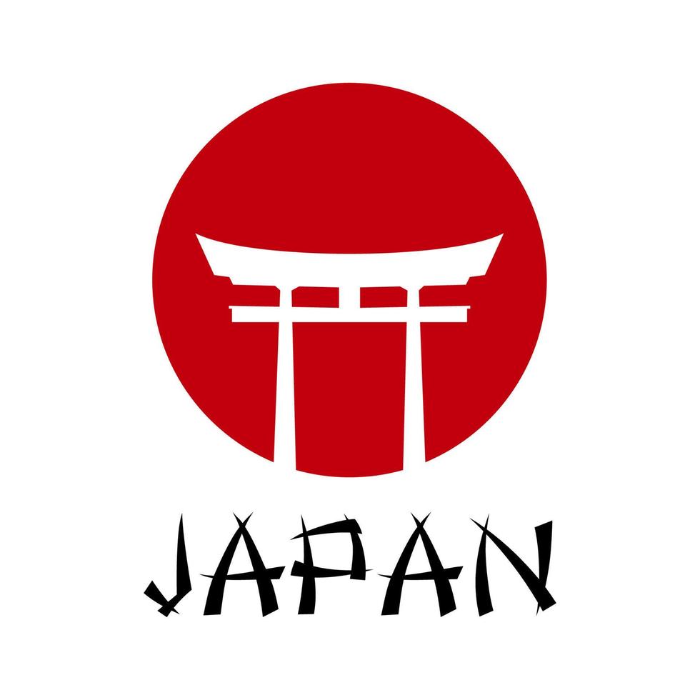 torii japan traditional gate vector illustration