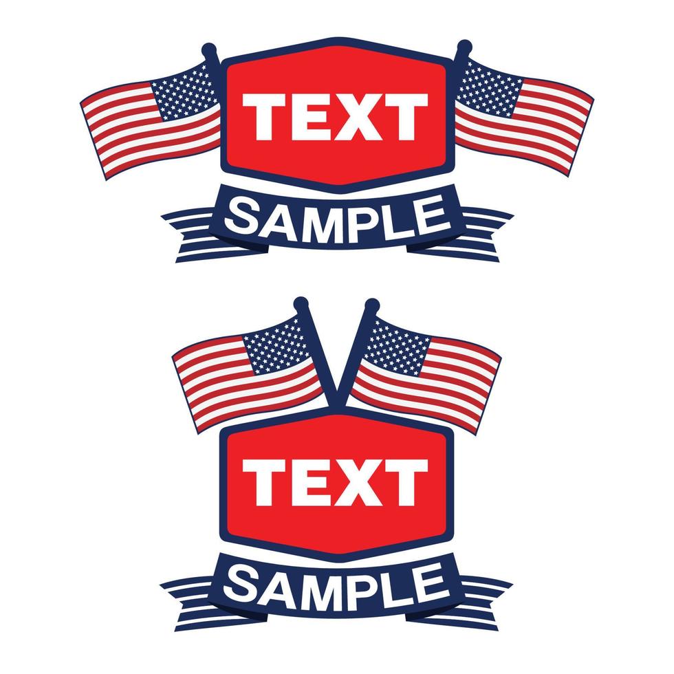 emblem badge logo bundle set with american flag vector