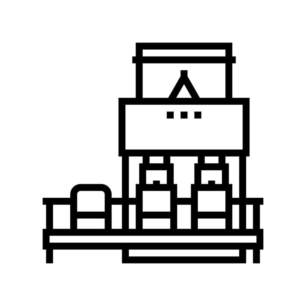 wheat flour package conveyor line icon vector illustration