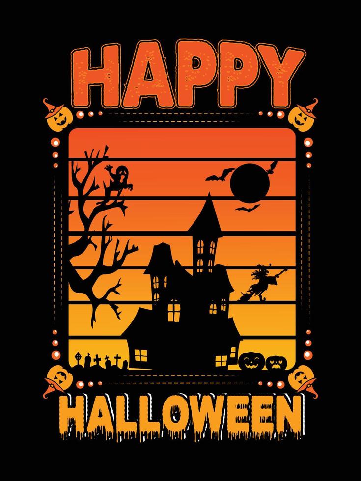 Halloween horror vintage t-shirt design, scary print template vector graphics, high-quality typography illustration shirt design