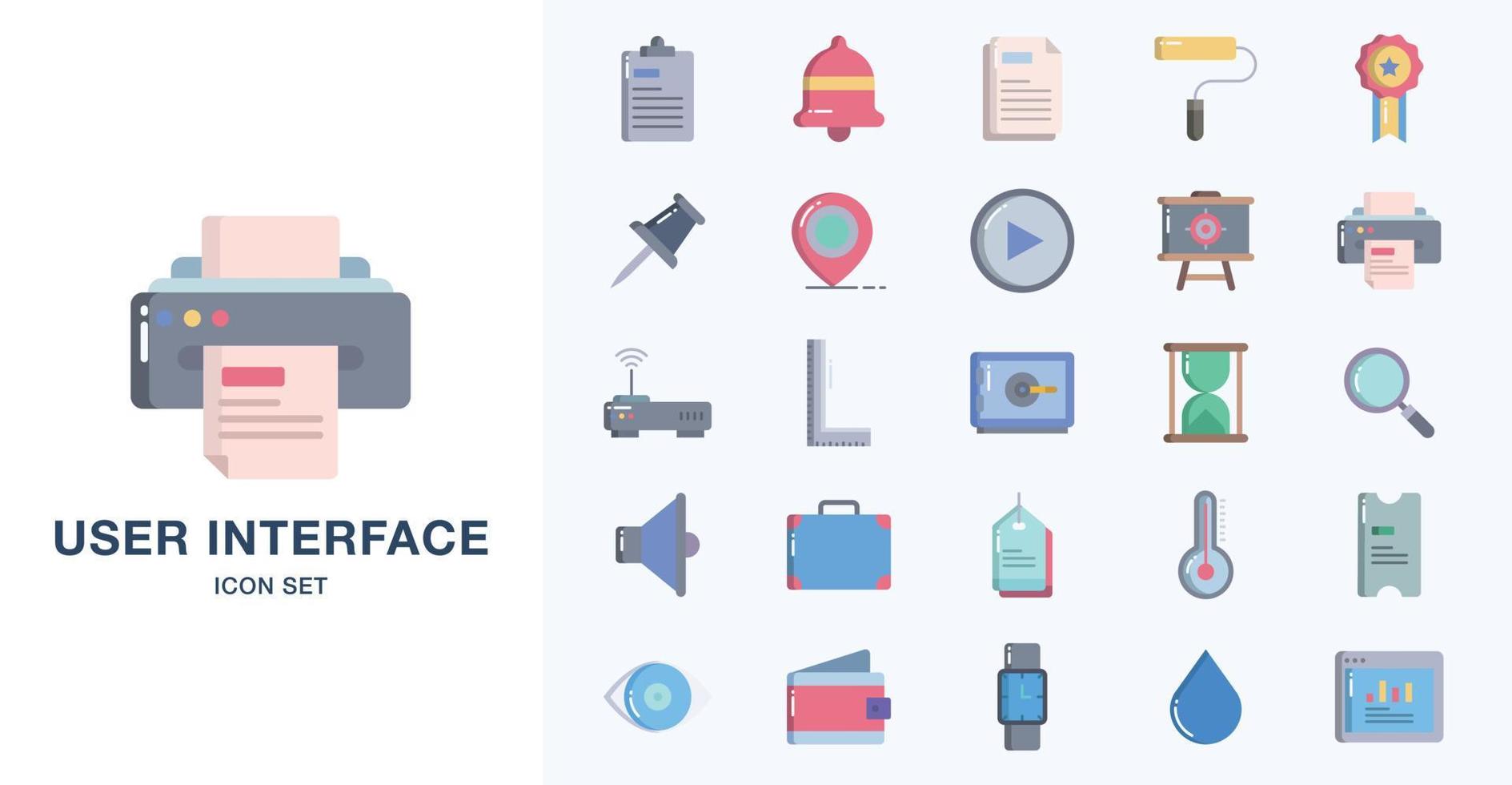 Basic ui, Essential, Icon, web, icon set, flat icon set vector