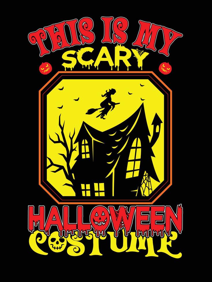 Halloween horror vintage t-shirt design, scary print template vector graphics, high-quality typography illustration shirt design