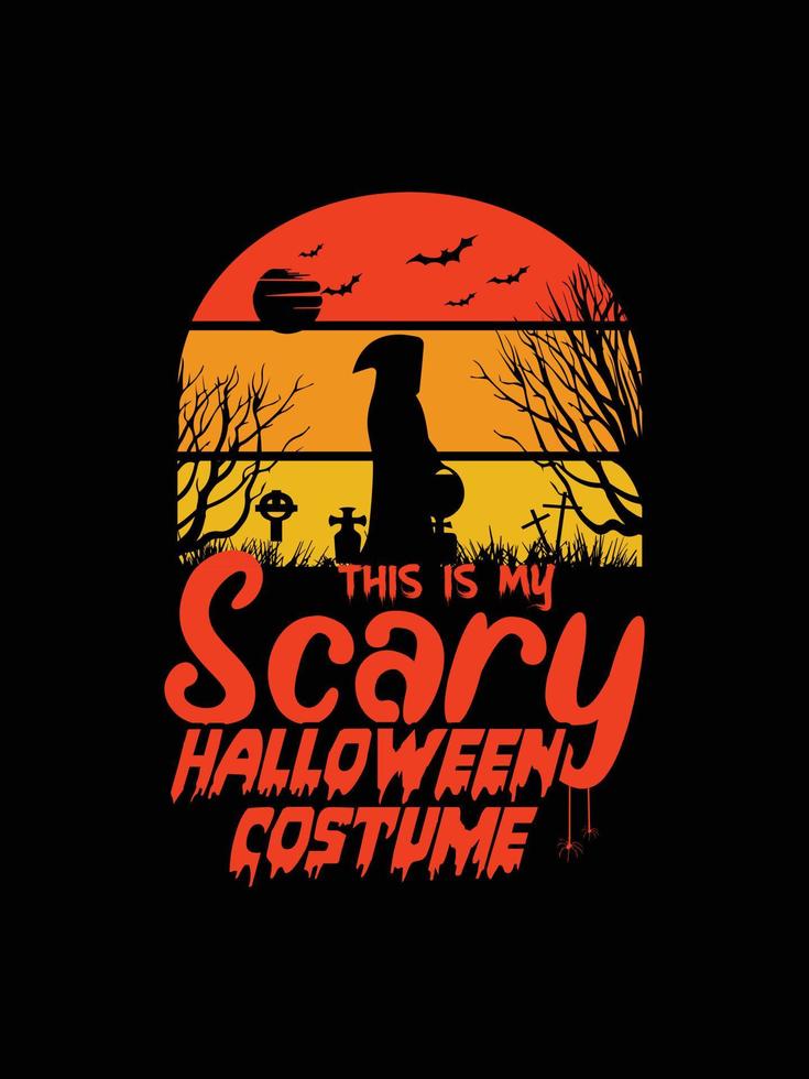 Halloween horror vintage t-shirt design, scary print template vector graphics, high-quality typography illustration shirt design