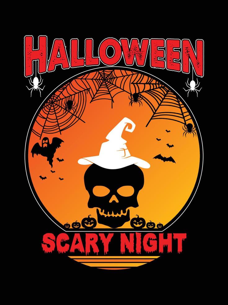 Halloween horror vintage t-shirt design, scary print template vector graphics, high-quality typography illustration shirt design