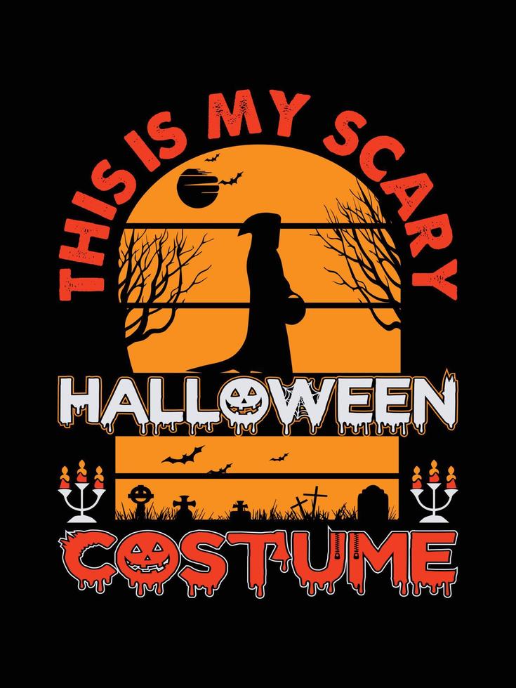 Halloween horror vintage t-shirt design, scary print template vector graphics, high-quality typography illustration shirt design