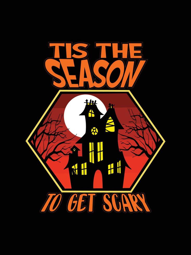 Halloween horror vintage t-shirt design, scary print template vector graphics, high-quality typography illustration shirt design