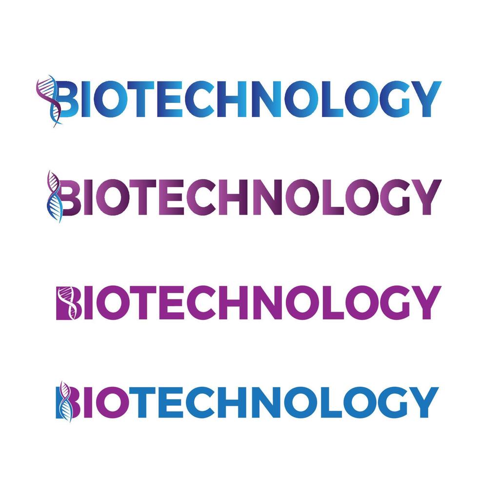 bio technology logo bundle set with DNA symbol vector