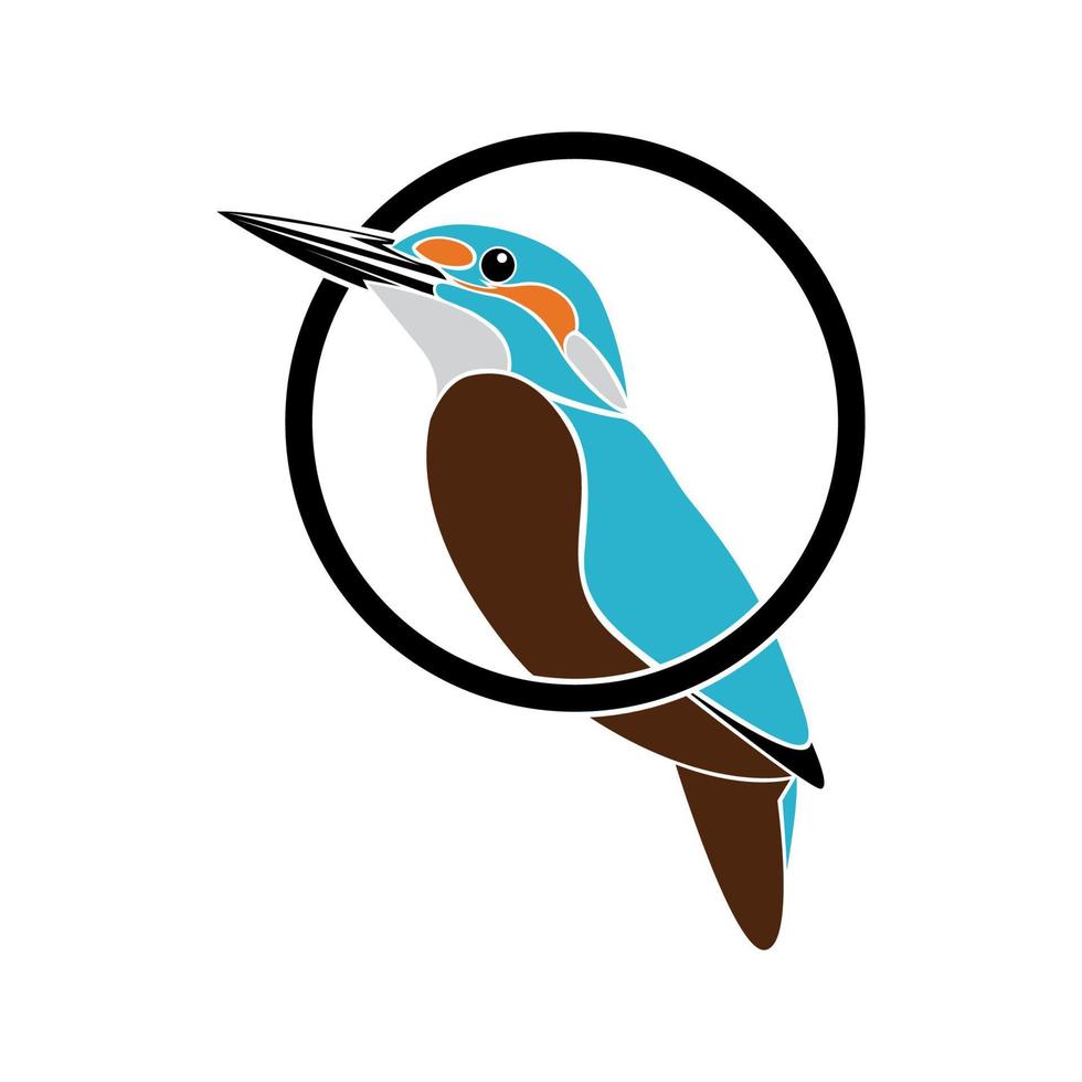 ilustración colorida del logotipo del pájaro martín pescador vector