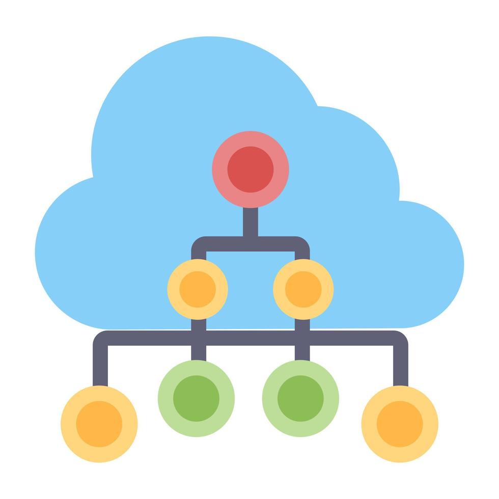 Cloud network icon, editable vector