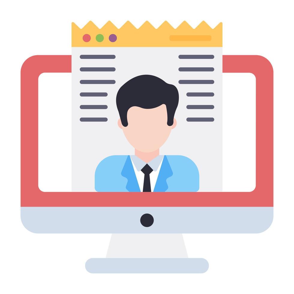 Modern design icon of web profile vector