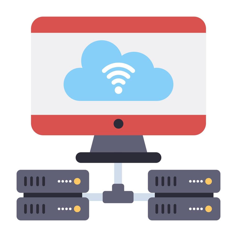 Premium download icon of cloud hosting vector