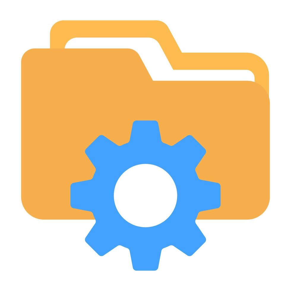 Gear with doc binders, concept icon of folder management vector