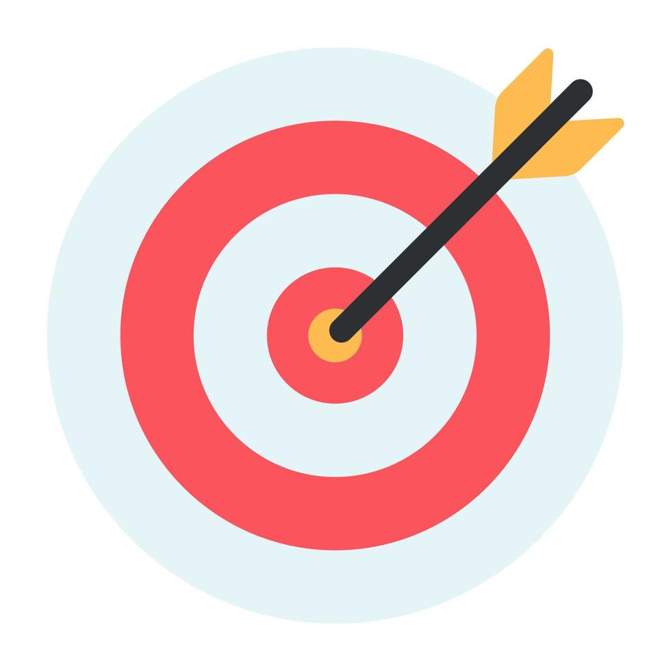 Arrow with archery, icon of target vector
