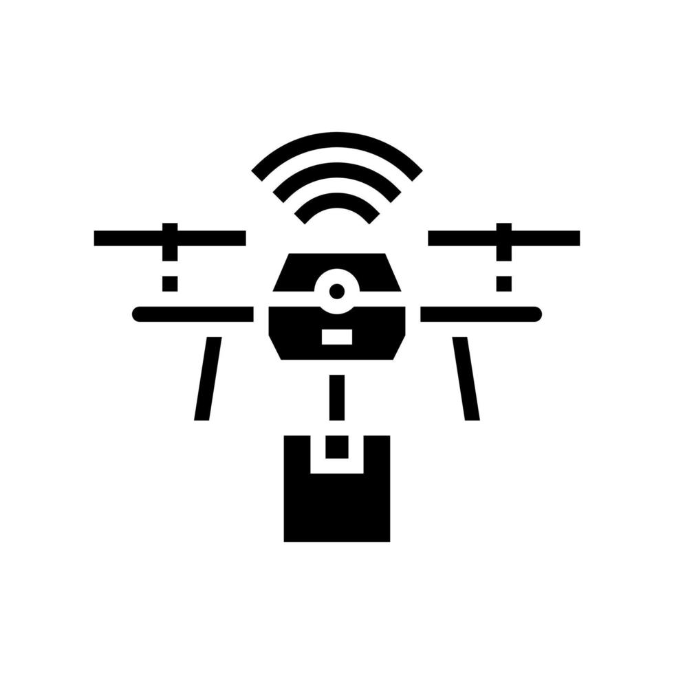 drone entrega glifo icono vector ilustración