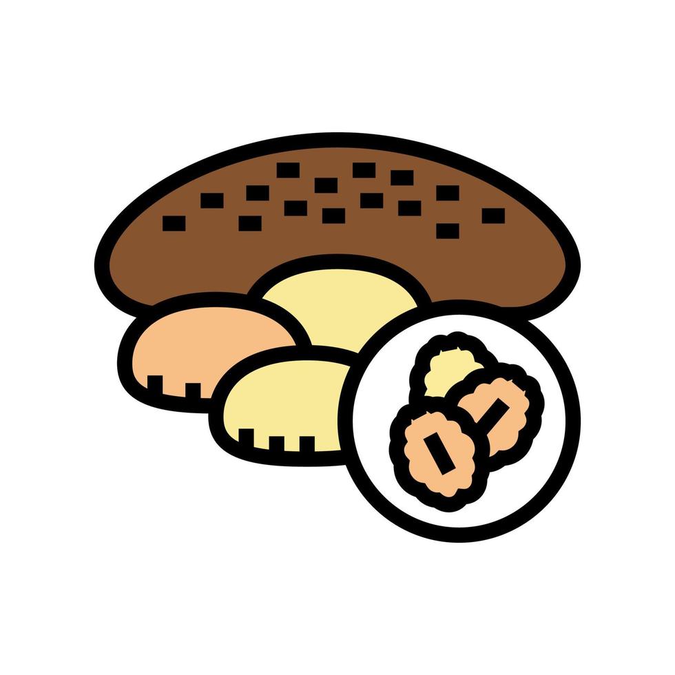 oatmeal baked dessert color icon vector illustration