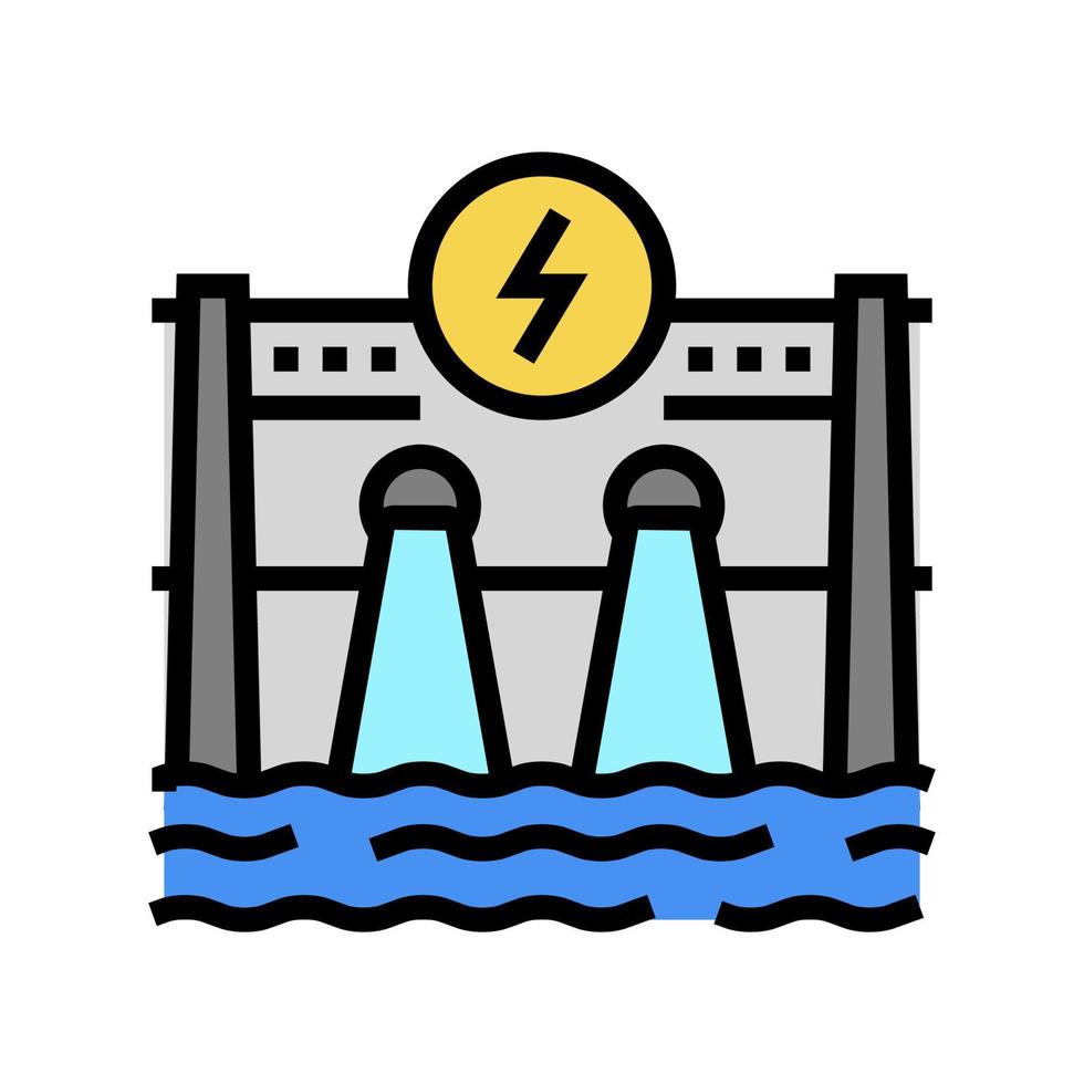 hydroelectricity energy construction color icon vector illustration