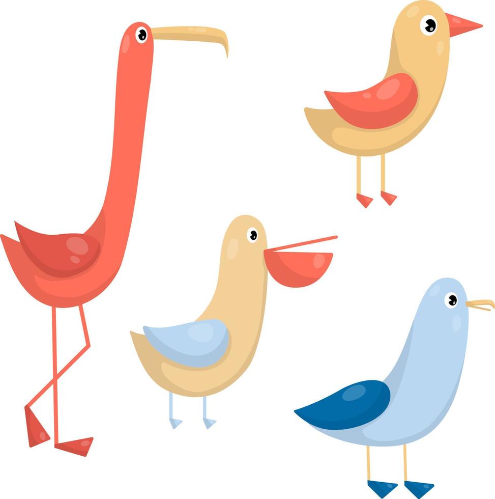 Vector set with different birds