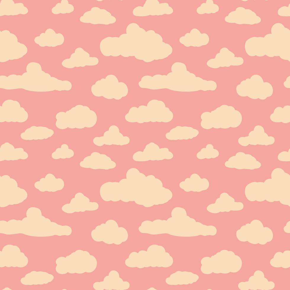 Vector pattern with pink clouds