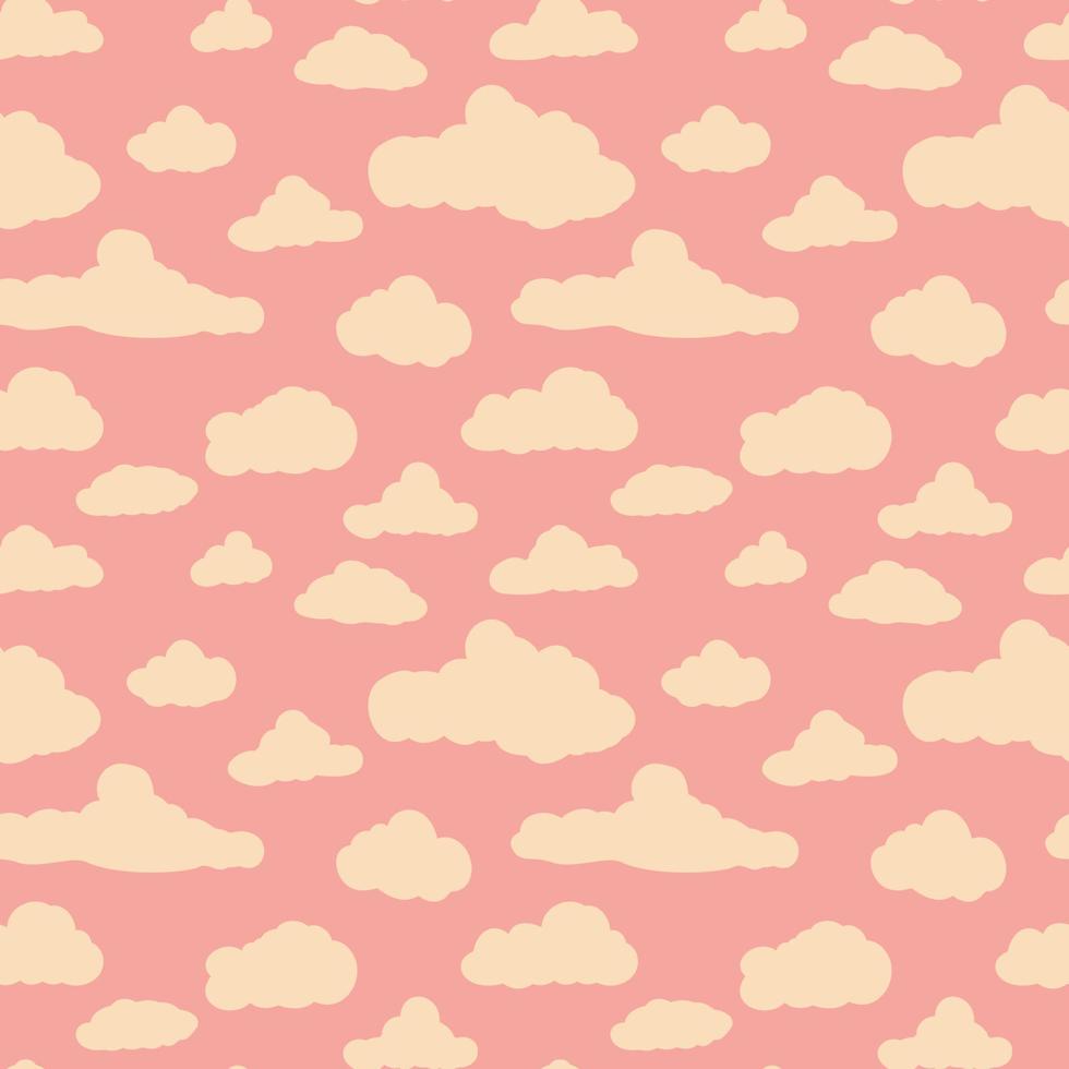 Vector pattern with pink clouds