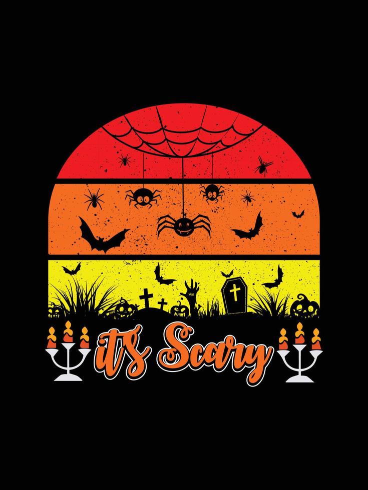 Halloween horror vintage t-shirt design, scary print template vector graphics, high-quality typography illustration shirt design