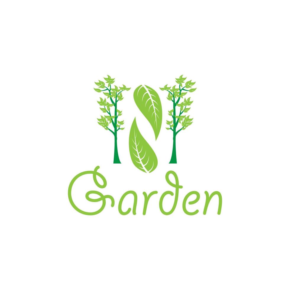 garden logo template vector