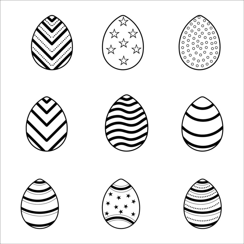 colección de ilustraciones de garabatos de huevos de pascua vector