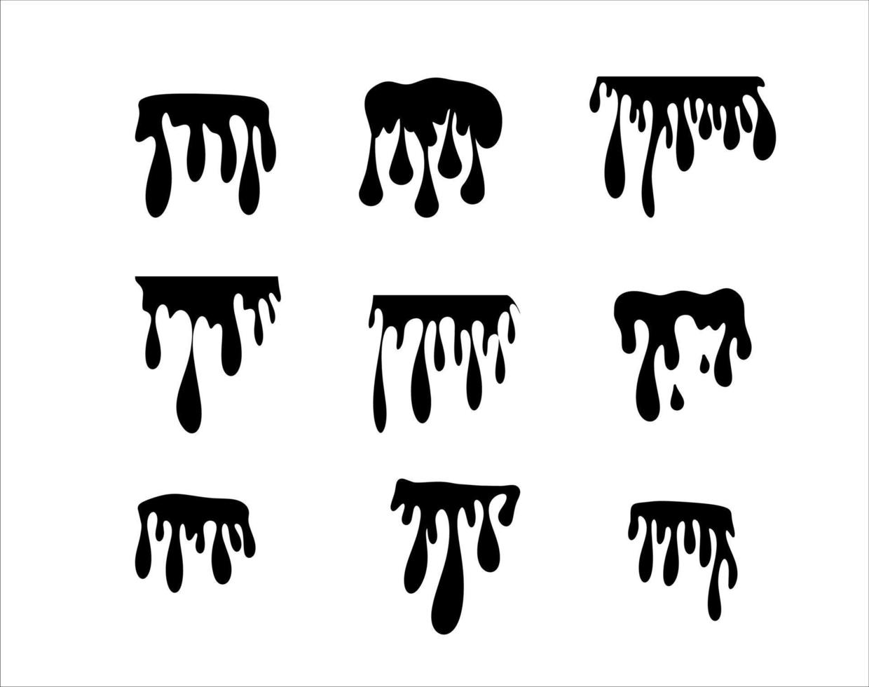 Collection of Dripping Paint Black Color 10398856 Vector Art at Vecteezy