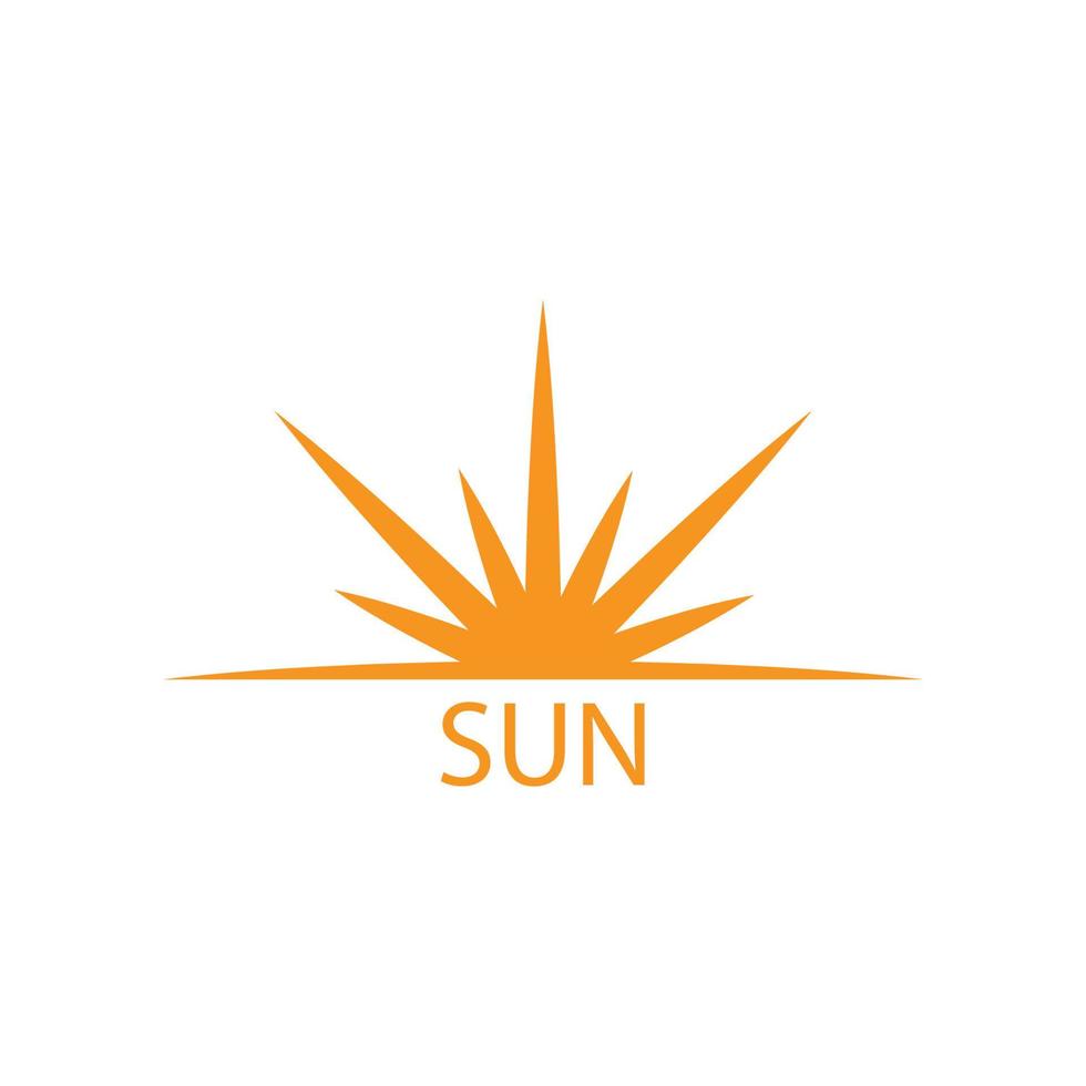 bright sun with sunrise logo illustration vector