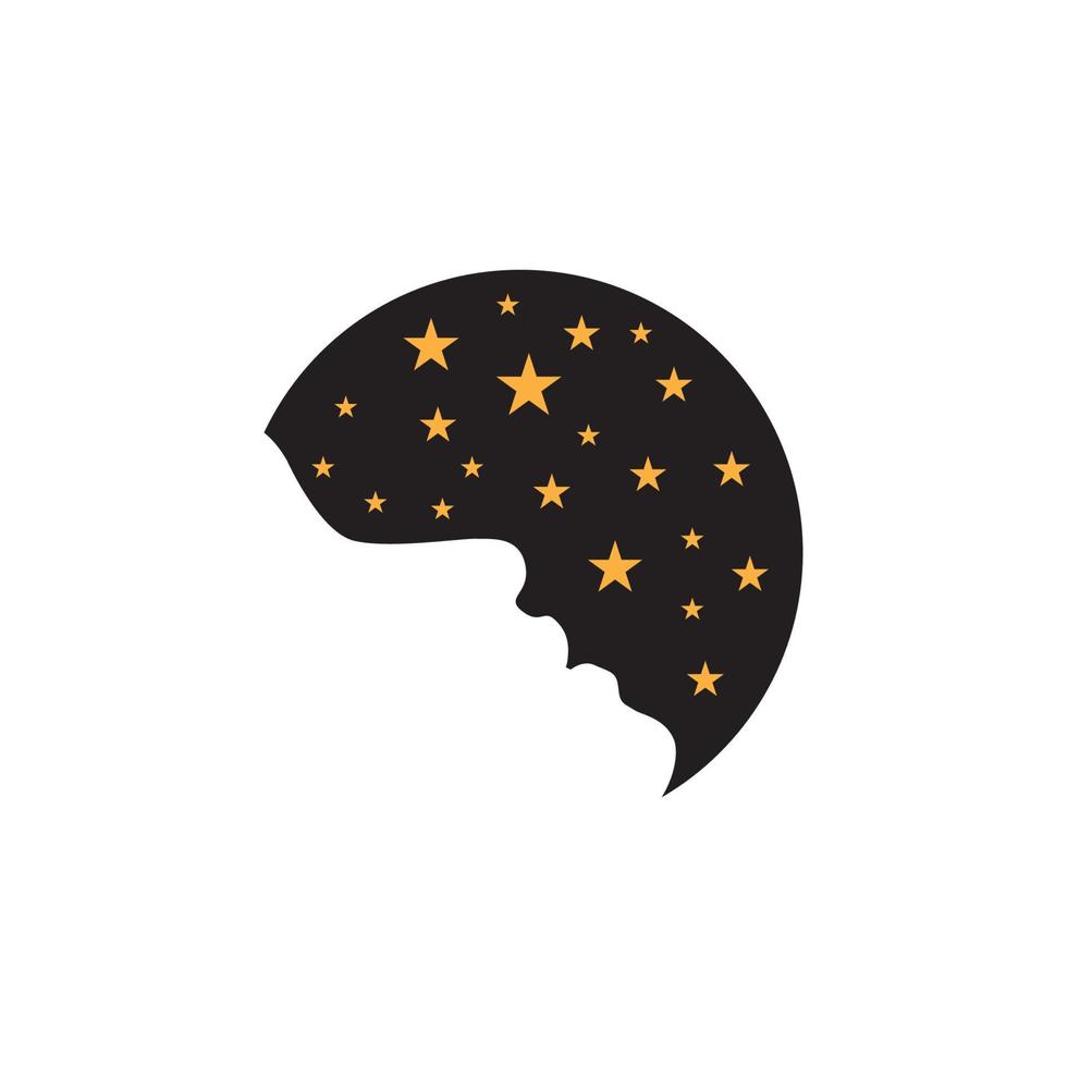 circle dreamer logo concept with moon and star vector