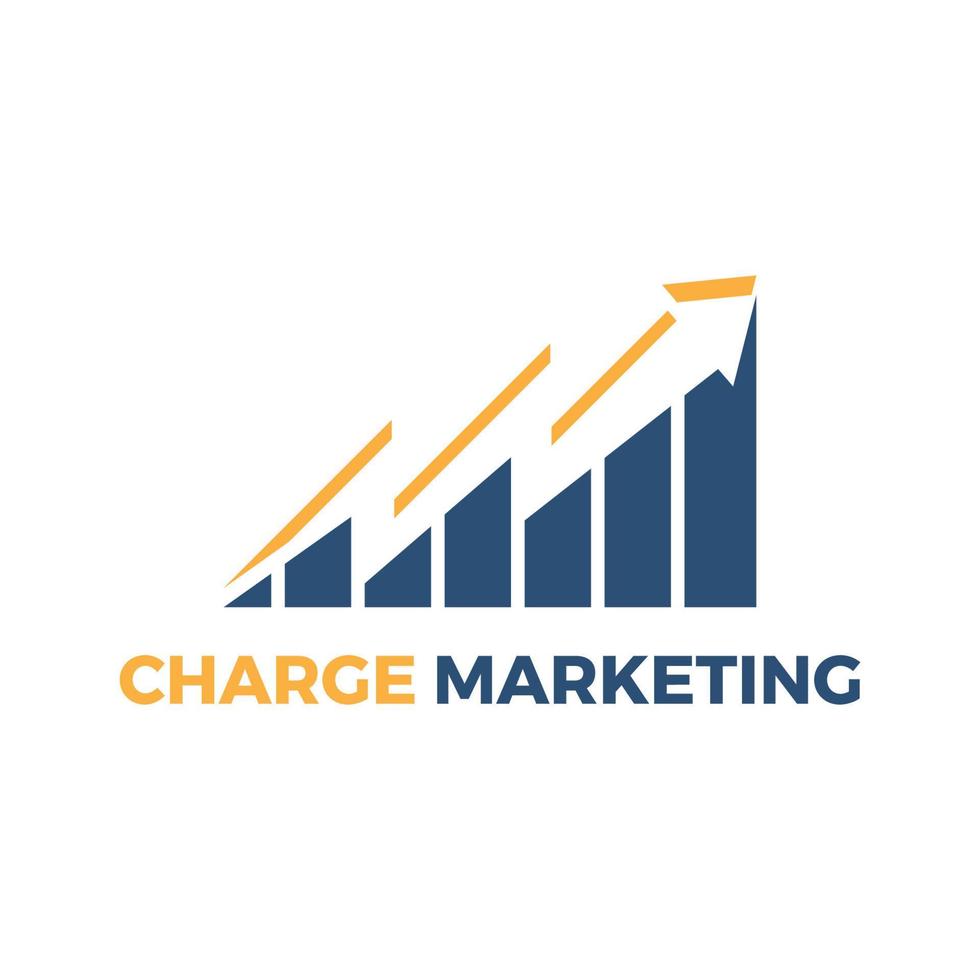 charge marketing logo with arrow and bar illustration vector