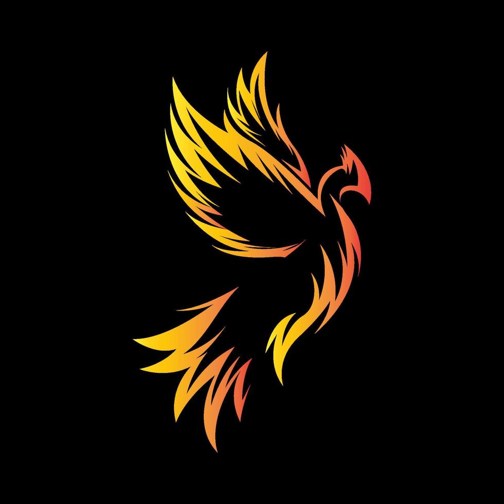 decorative phoenix bird logo vector concept