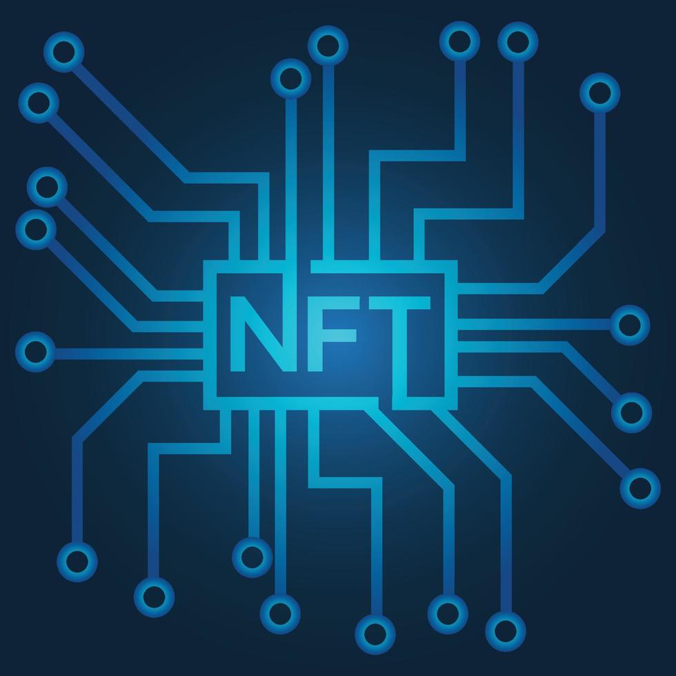 circuit NFT tech background vector