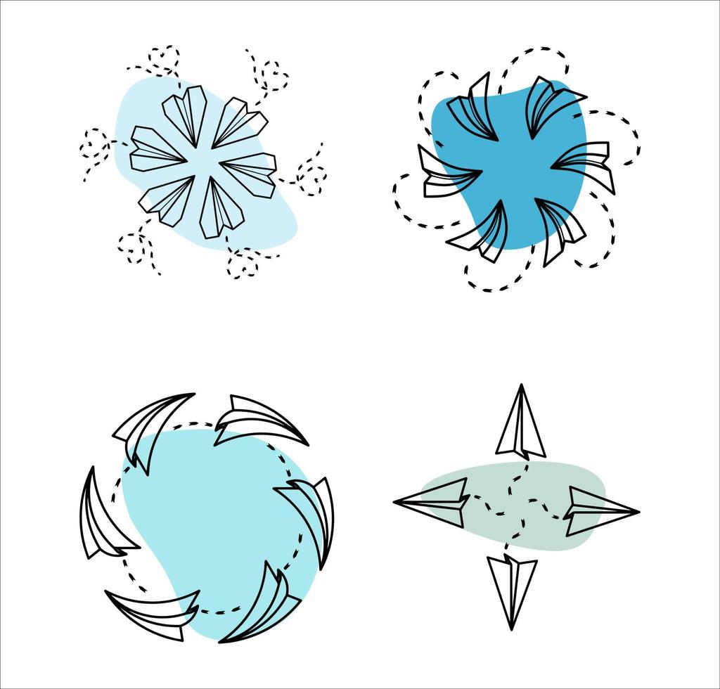 Paper Plane with Shape Colors vector