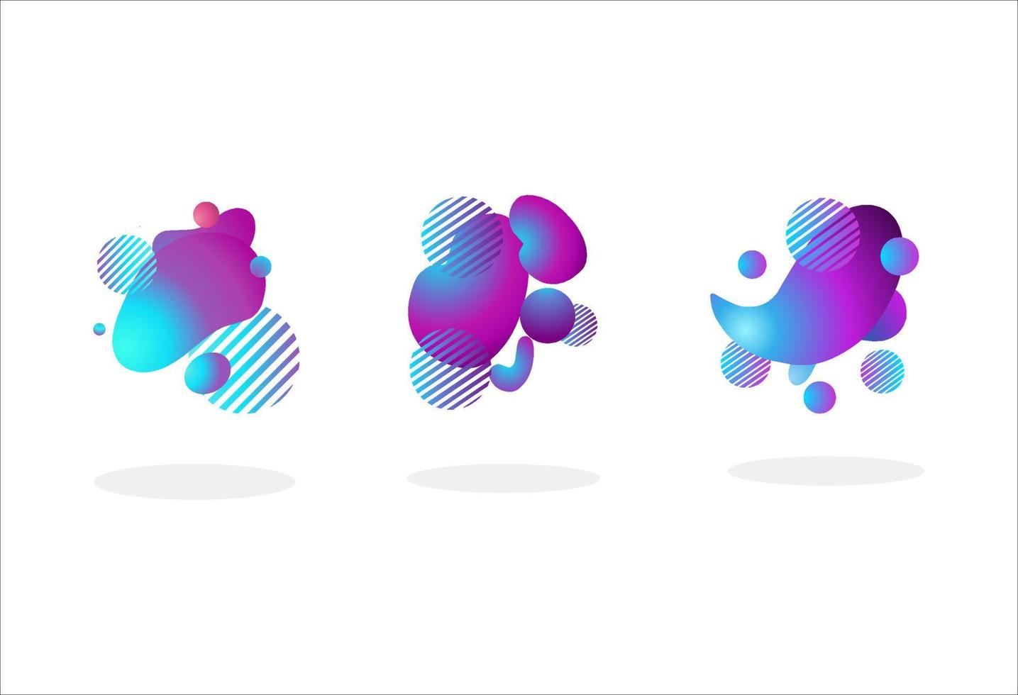 Collection of Three Liquid Gradation illustrations vector