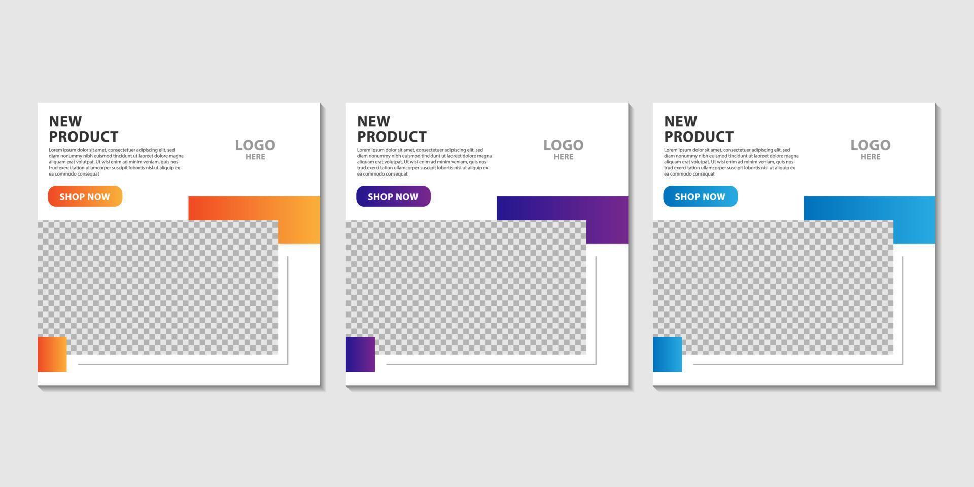 Digital business marketing social media post and web banner. Set of editable square banner templates for promotion, advertising and branding vector