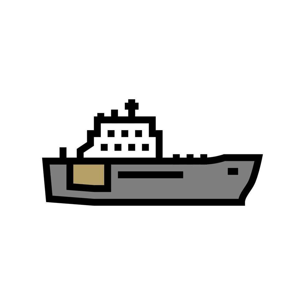 ilustración de vector de icono de color de barco de la marina