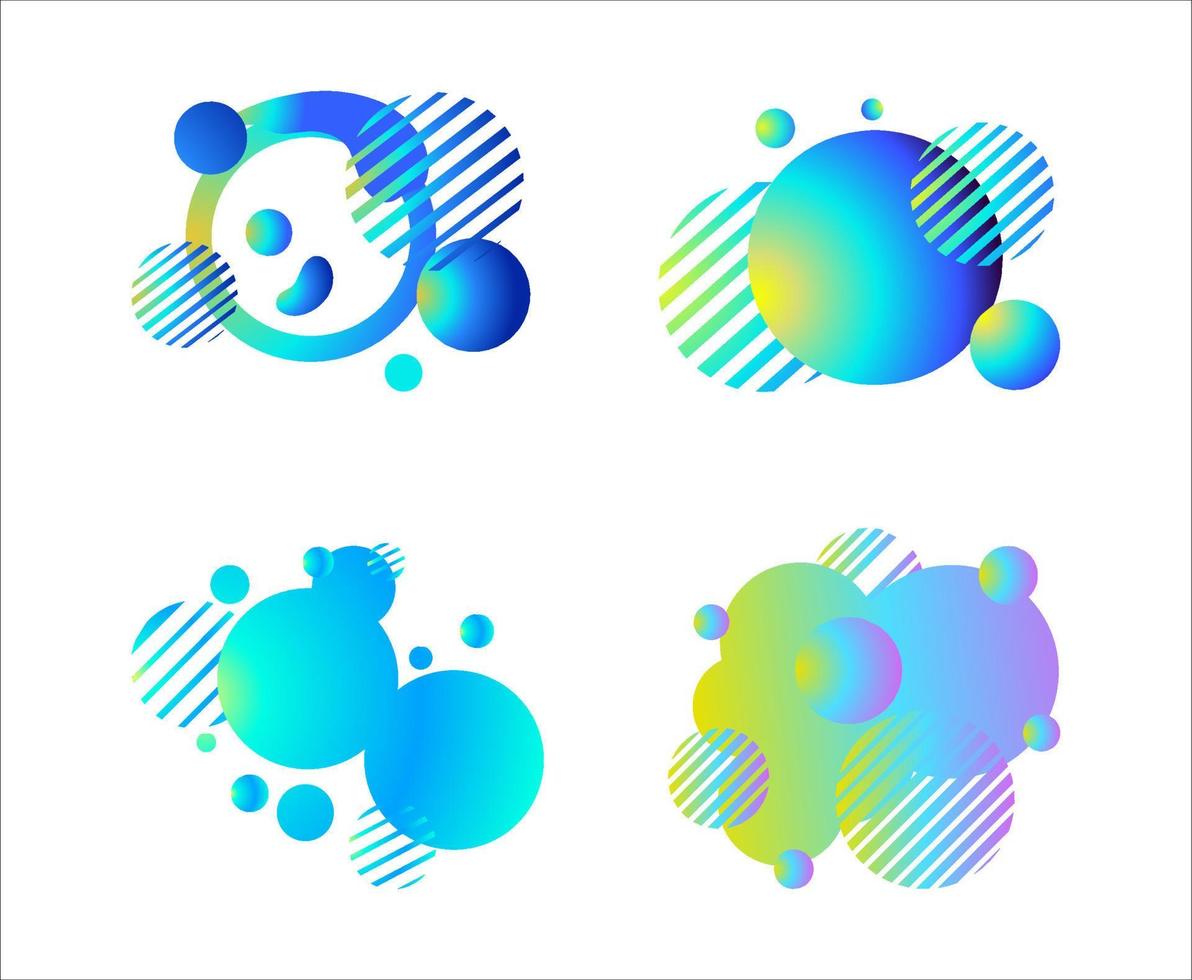 Set of Circle Liquid Gradation Illustrations vector
