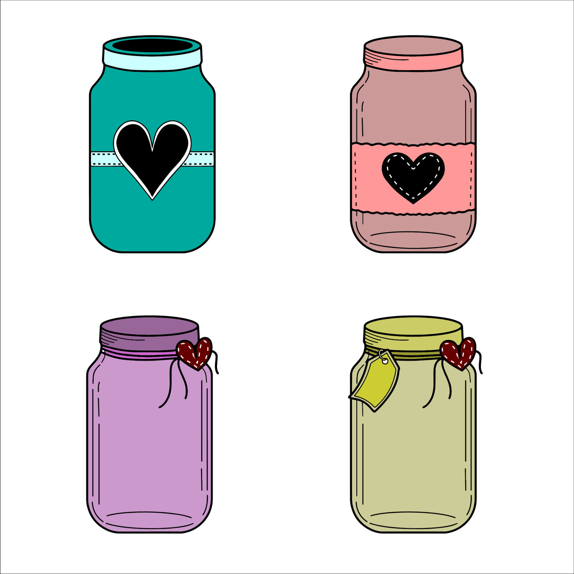 Cute set of jars Stock Vector by ©ffffffly 111799996