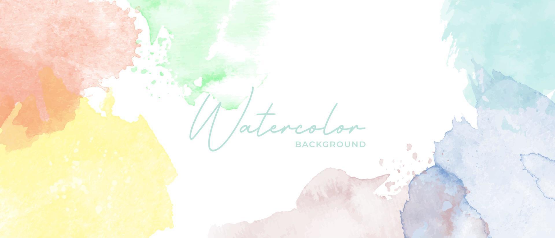 Minimal Hand Painted Pastel Watercolor Abstract Art Background Template Design Vector Illustration