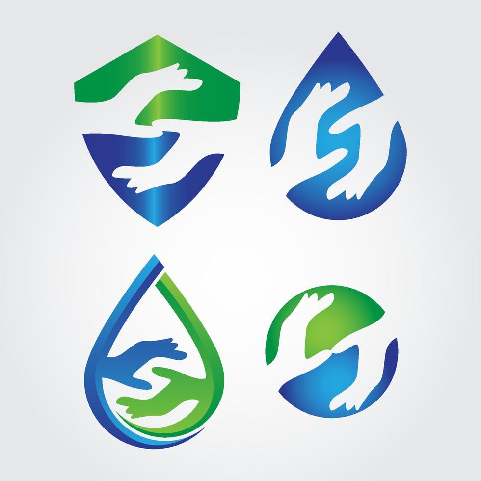 hand sanitize logo template bundle set for healthcare company vector