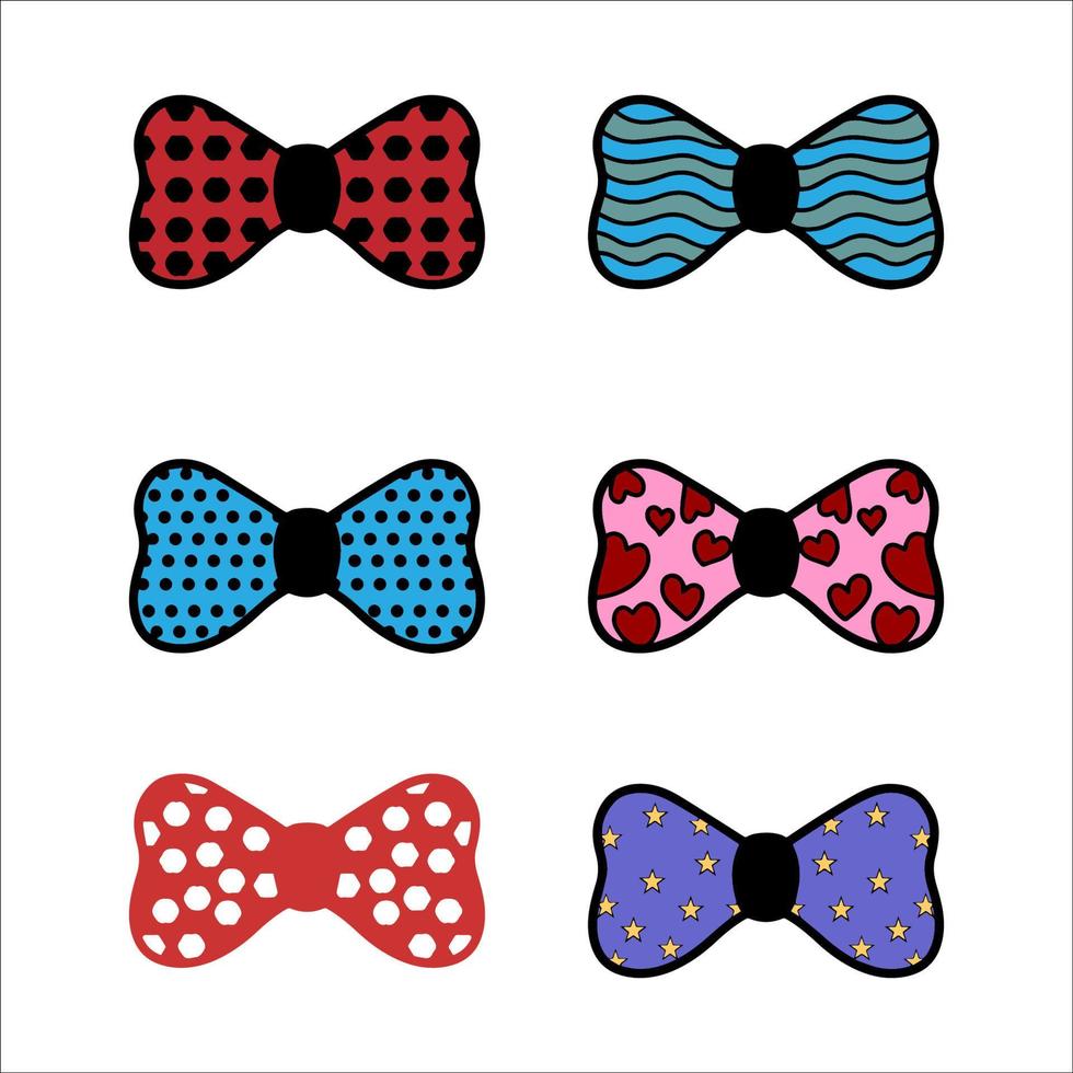 Vector Set of Bow Tie Illustrations