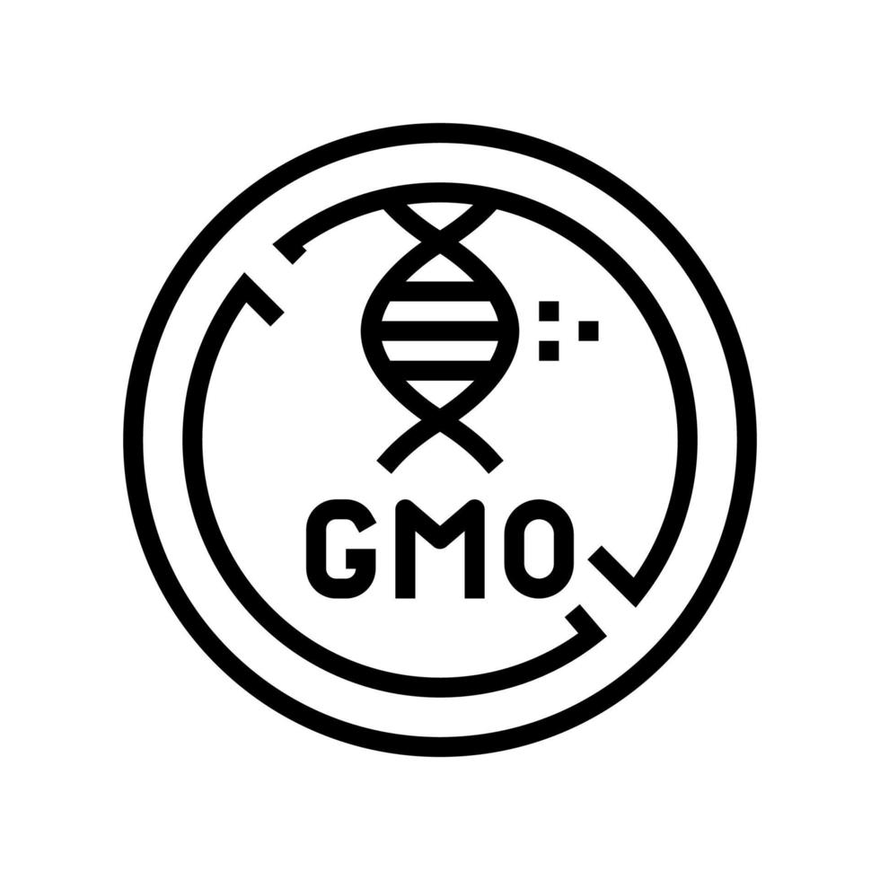 gmo genetic product free line icon vector illustration