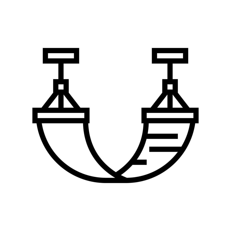 accesorio de verano de hamaca para la ilustración de vector de icono de línea de descanso