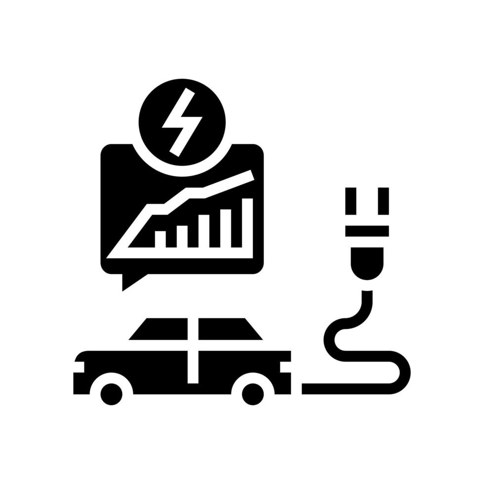 ilustración de vector de icono de glifo de transporte de ahorro de energía