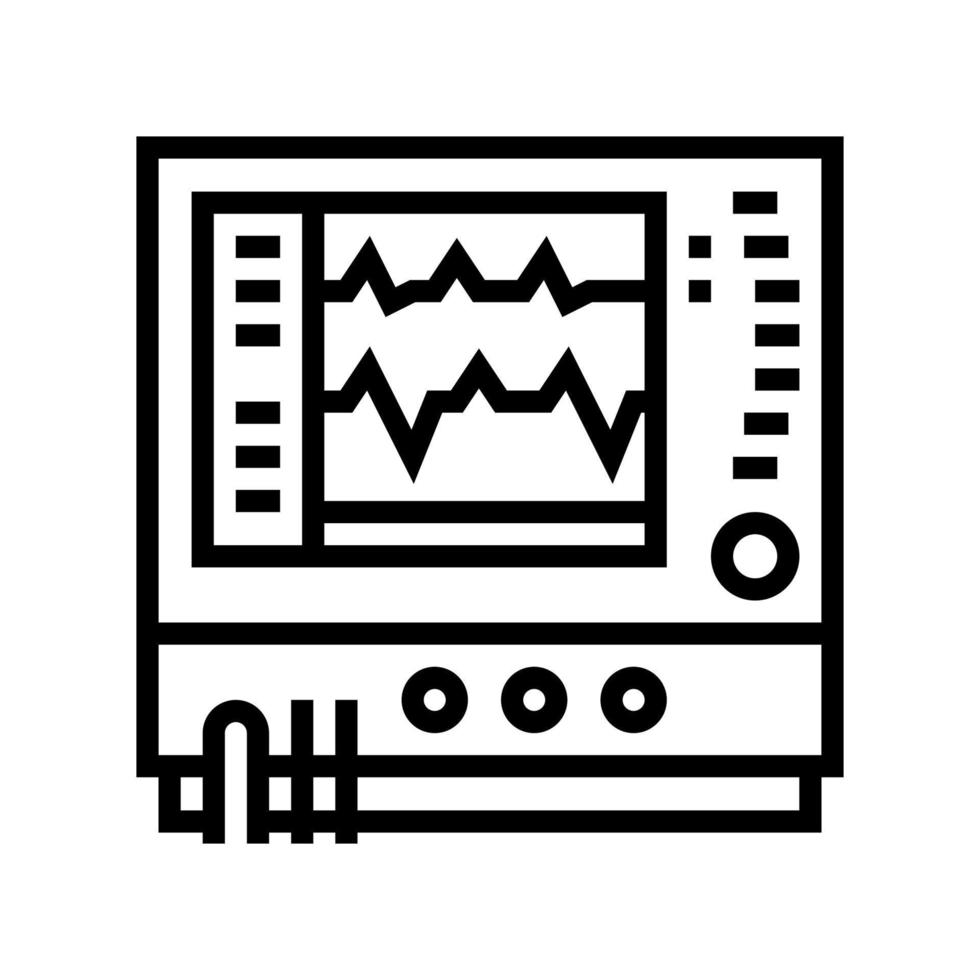 Ilustración de vector de icono de línea de monitor de frecuencia cardíaca