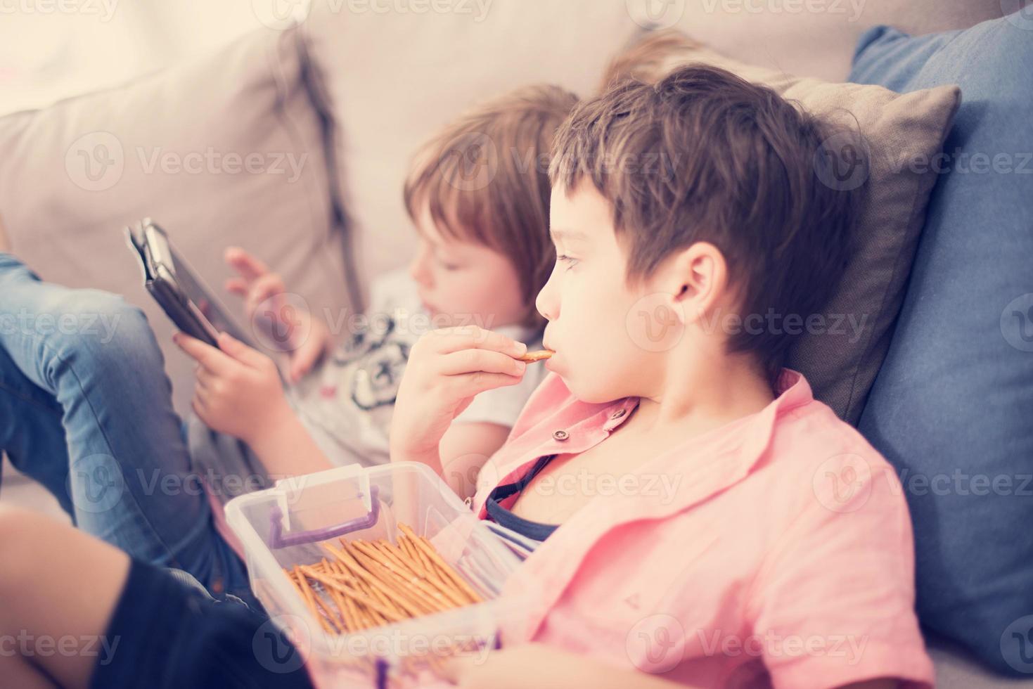 cute little brother and sister having fun at home 10399455 Stock Photo at Vecteezy