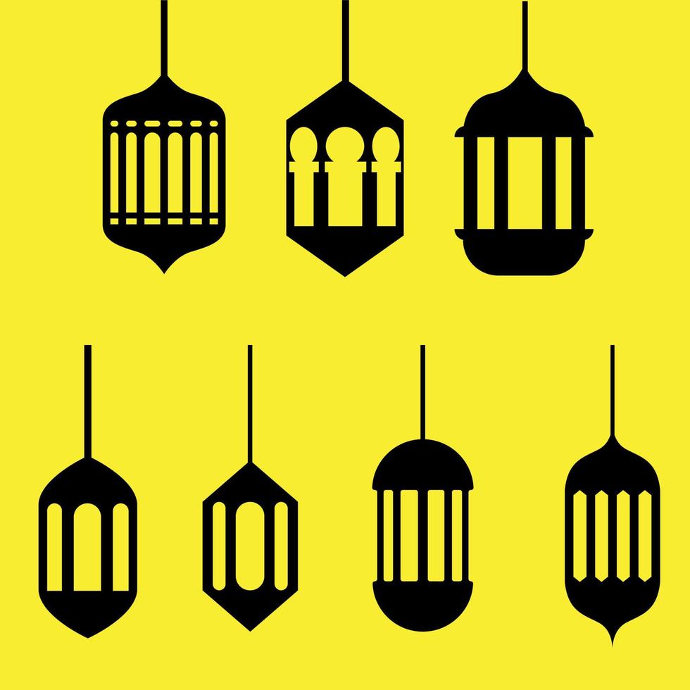 simple islamic lantern vector set