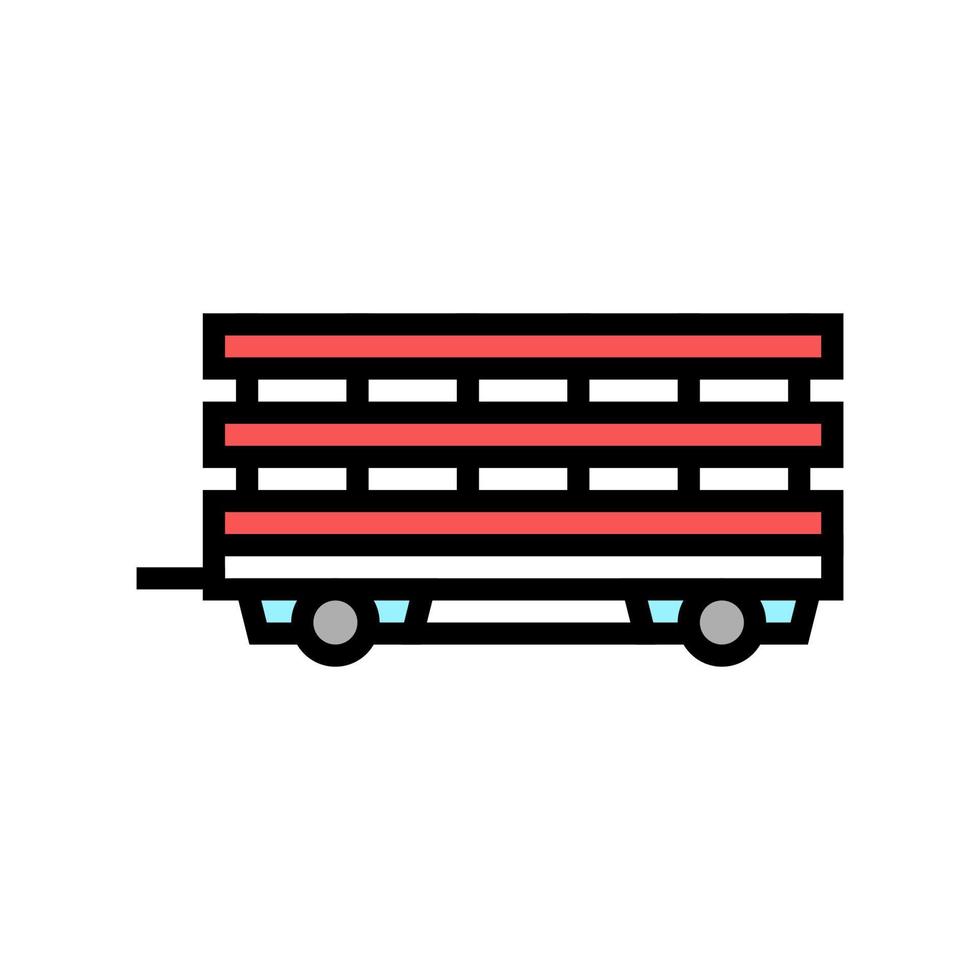 Ilustración de vector de icono de color de remolque de transporte de productos agrícolas