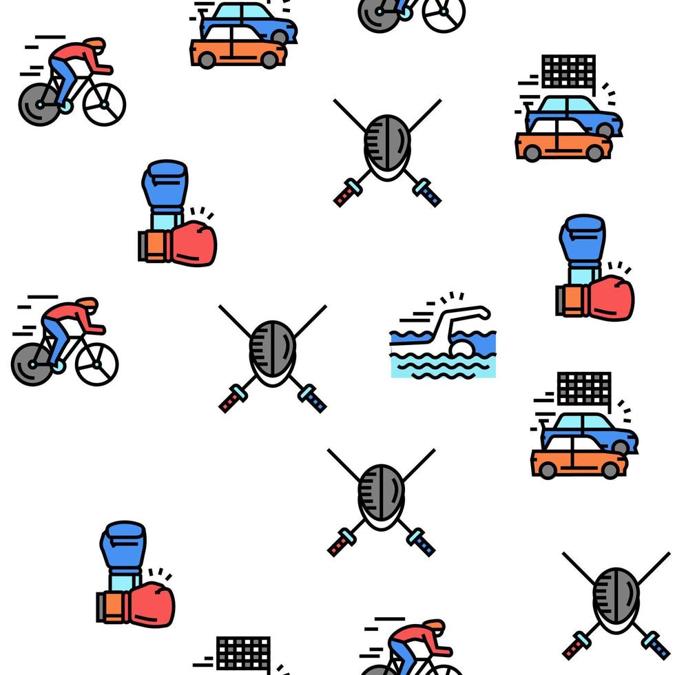 Sport Active Competitive Game Vector Seamless Pattern